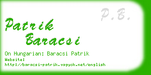 patrik baracsi business card